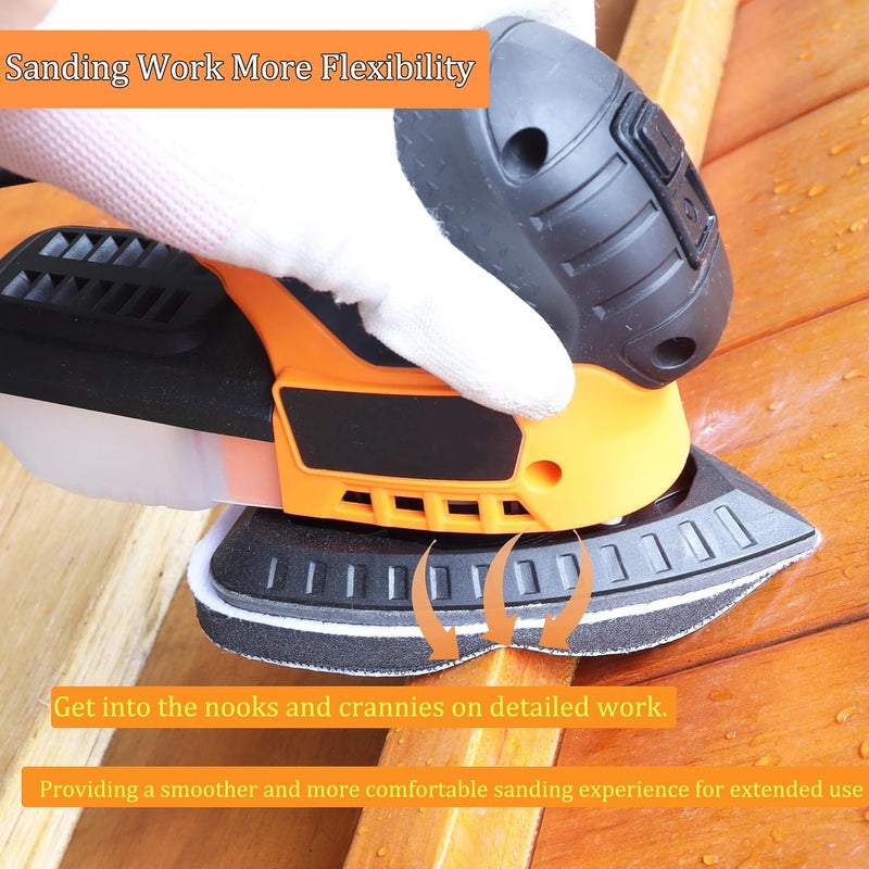 CTPICXM 3pcs Mouse Detail Sanding Interface Pad 140mm*90mm 6 Holes Foam Interface Mouse Sander Sandpaper Backing Pad with Hook and Loop Backing Compatible for Ryobi Sander - Image 5